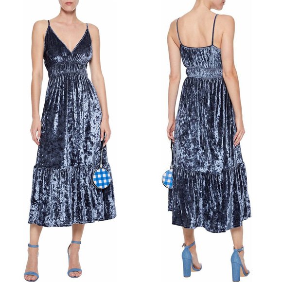 Rebecca Minkoff Dresses & Skirts - Rebecca Minkoff blue crushed velvet dress S M NWOT